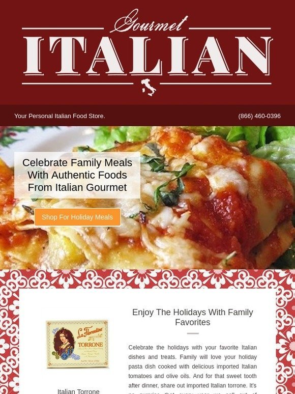 Celebrate Family Meals With Authentic Foods From Italian Gourmet