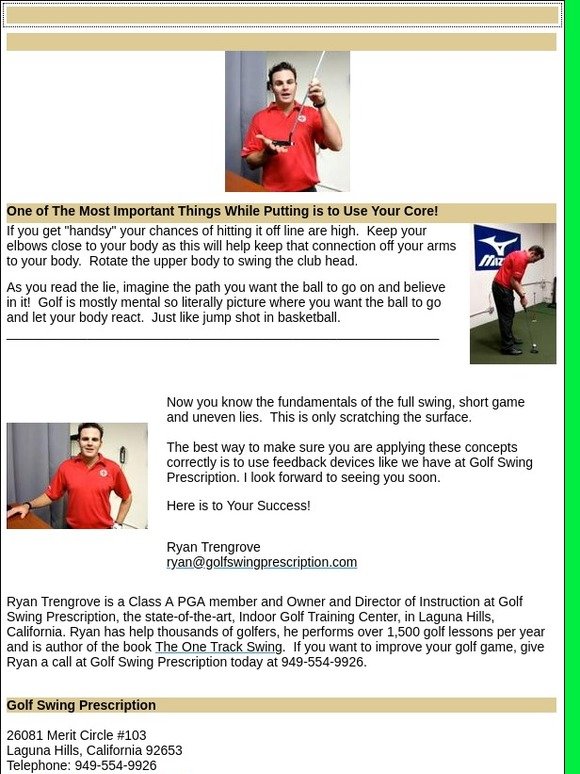 Golf Swing Prescription eGolf Lesson #11 - How to Putt