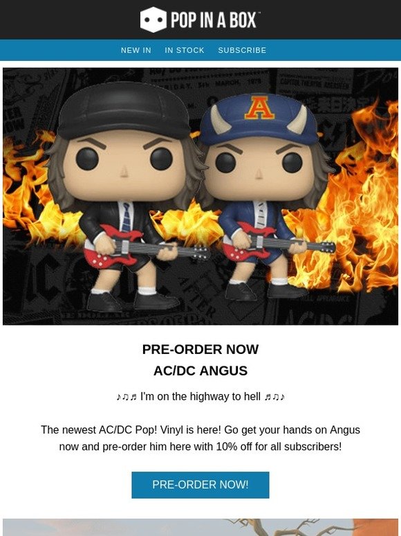 Pop In A Box: 🎼🎶 🎸Brand new AC DC Angus Young Released!🎸🎼🎶 | Milled