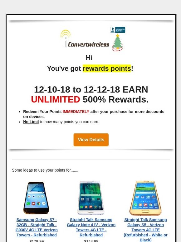 -Earn UNLIMITED 🤩🤩 500% More Rewards POINTS from 12-10-18 through 12-12-18