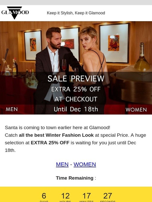 SALE PREVIEW: EXTRA 25% OFF on a Huge Selection of the Season's Must Have
