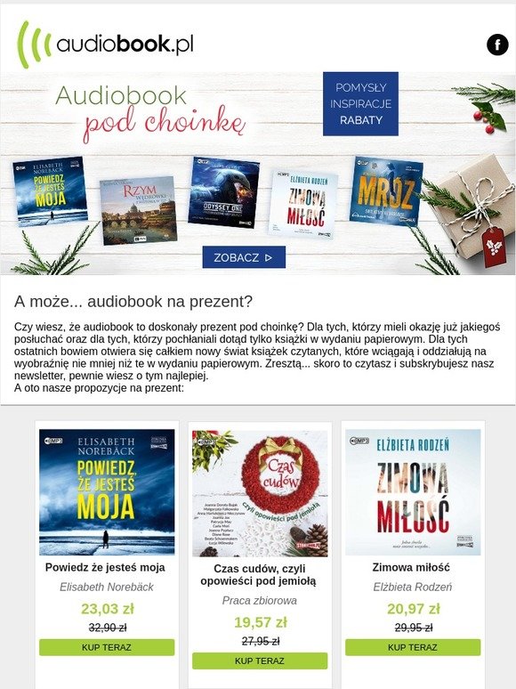 Audiobook pod choinkę ❅ Pomysły, inspiracje, rabaty