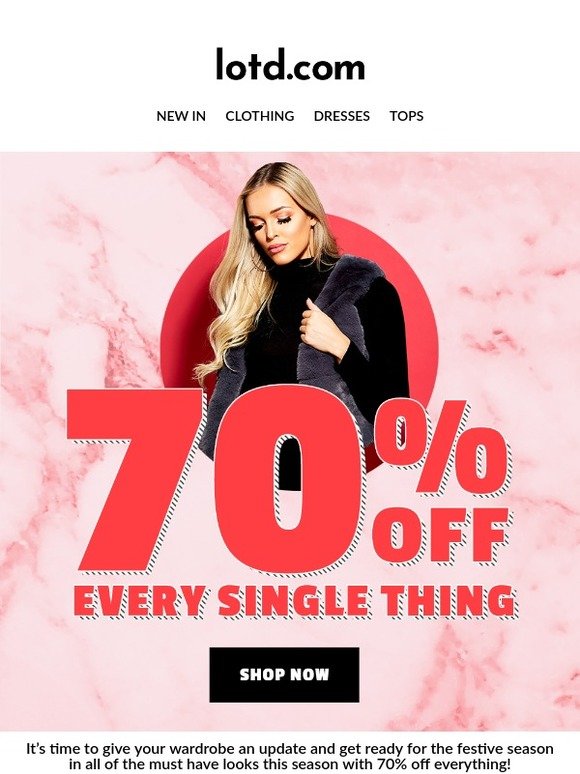 70% Off Just Got Bigger!!