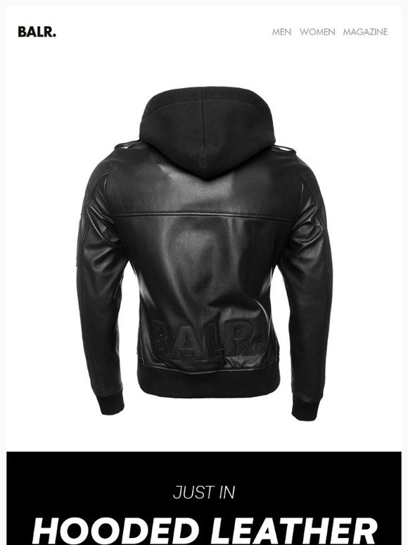 BALR: Just In: The Hooded Leather Bomber Jacket ⬛ | Milled