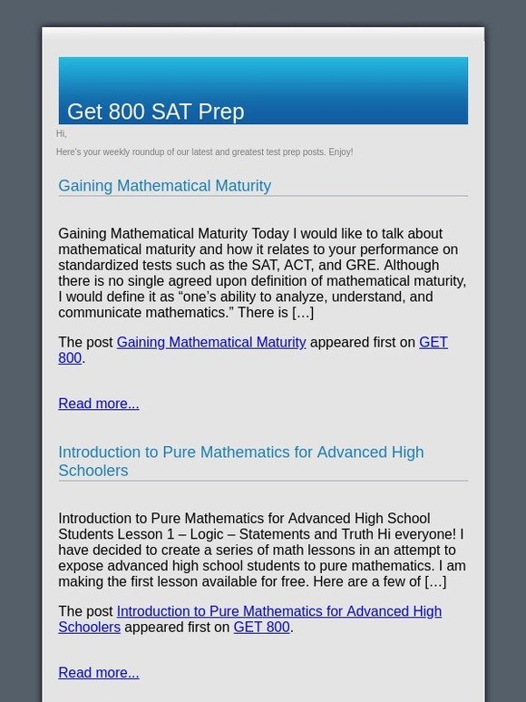 Gaining Mathematical Maturity