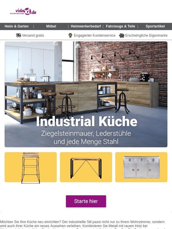 Einzigartige Küche im industriellen Stil