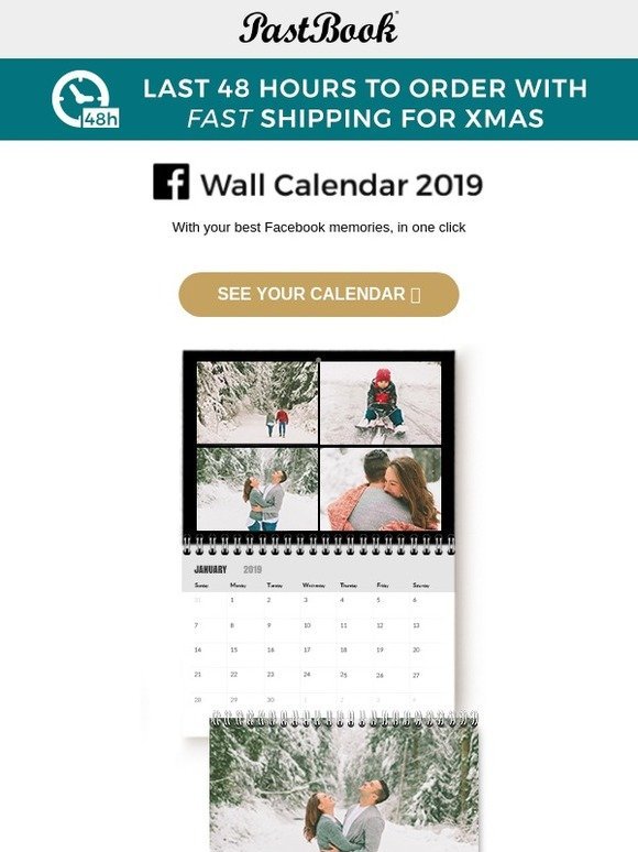 48 hrs left to get your Facebook Wall Calendar in time for Xmas with Fast Shipping! 🎁