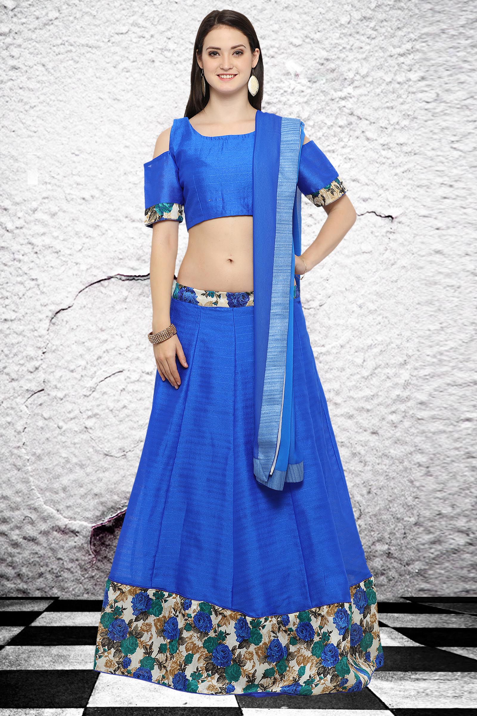 Art Silk Lehenga Choli In Blue Colour