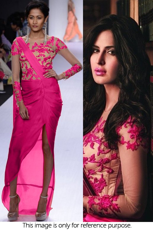 Bollywood Style Katrina Satin Silk Designer Saree In Pink Colour NC1342