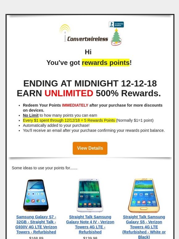 -FINAL CHANCE: 500% More Rewards POINTS ENDS 12-12-18 @ MIDNIGHT