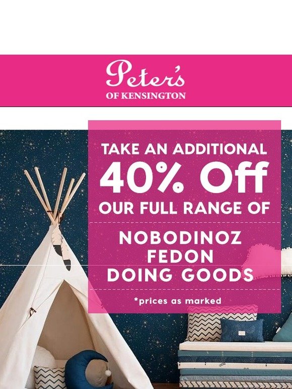 Peter's of Kensington Friday Clearance! Take an additional 40 off