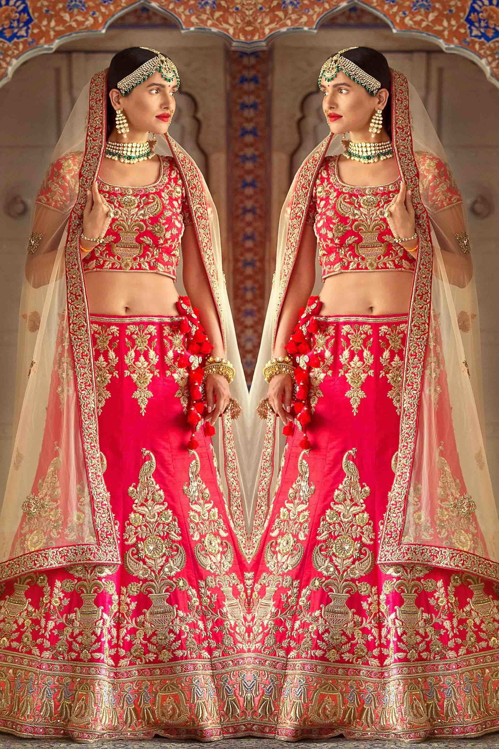 Ruby Silk Lehenga Choli In Red Colour
