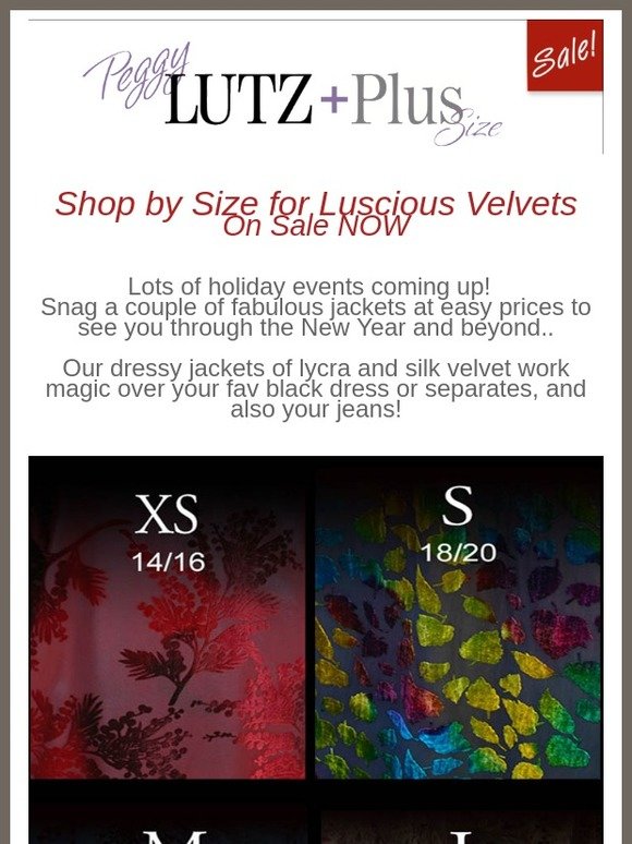 Shop by Size for Luscious Velvet Jackets on Sale Now!