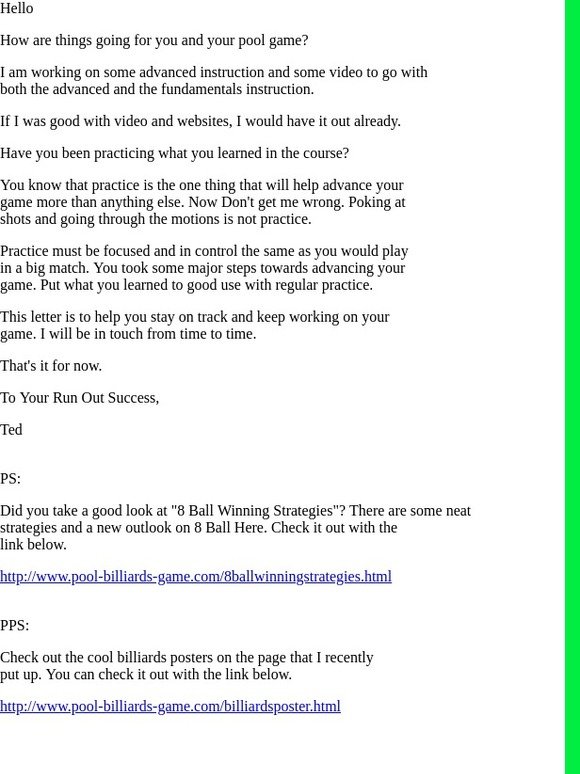 -Billiards Touching Base.