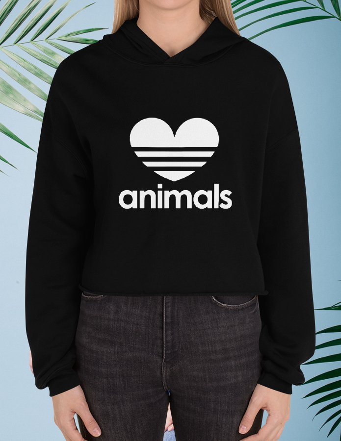 Love Animals Cropped Hoodie