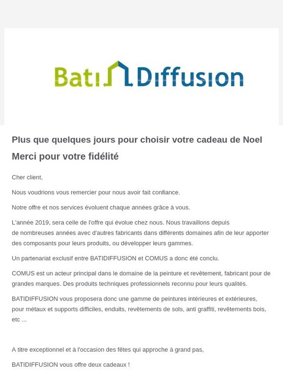Plus que quelques jours pour choisir votre cadeau