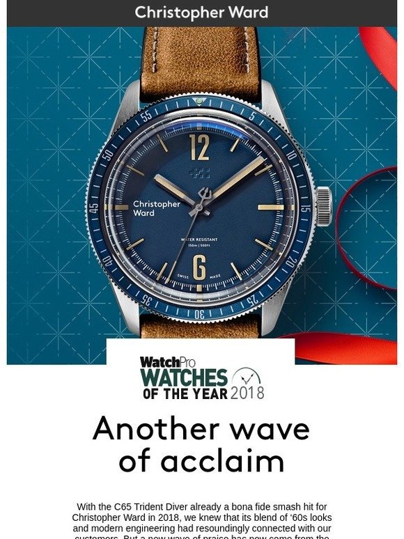 At Auction: A Christopher Ward C65 Trident Diver watch, featuring