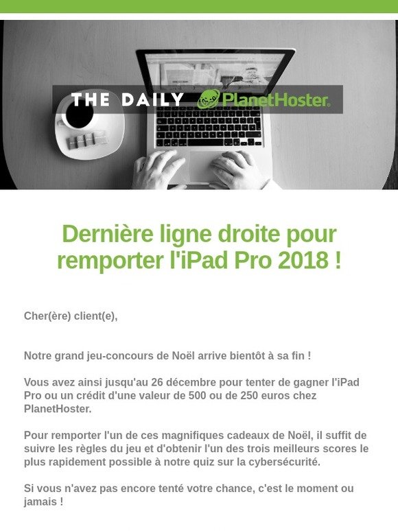 Dernière ligne droite pour gagner l'iPad Pro 2018 !