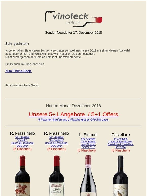 Weinimpressionen Weihnachten 2018