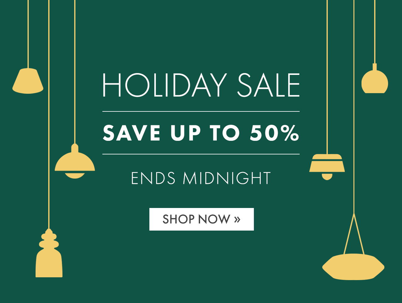 Ends Midnight Holiday Sale