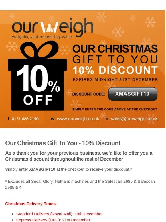 Christmas Discount Reminder