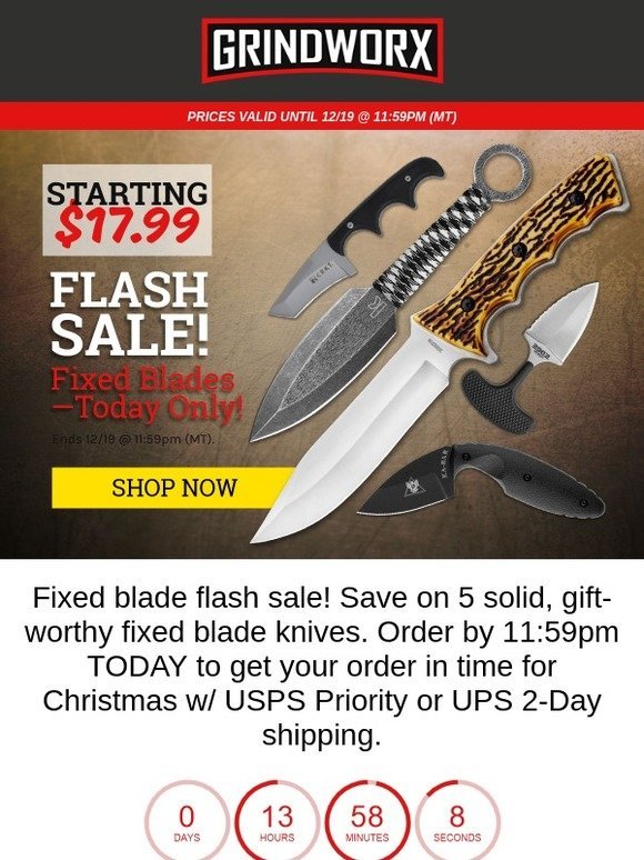 Fixed Blade Flash Sale!