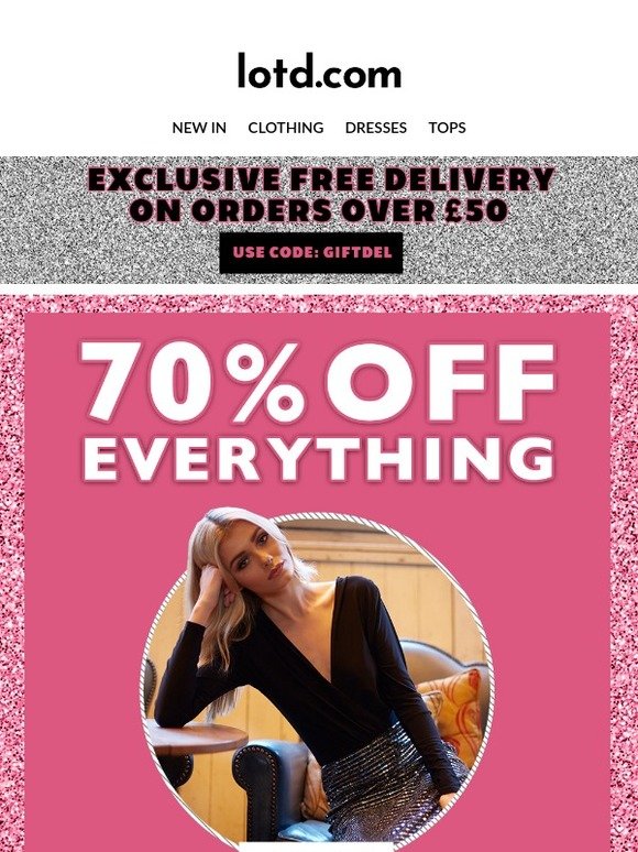 At least 70% off EVERYTHING NOW!