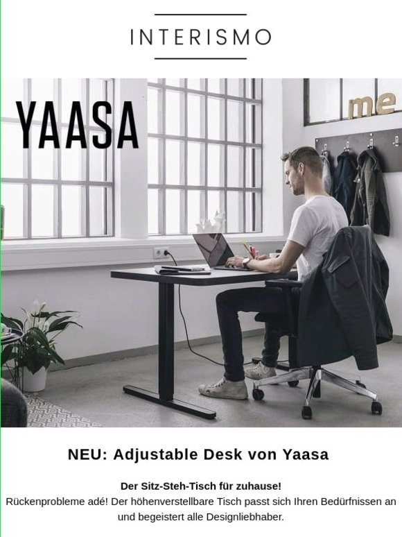 Neu: Adjustable Desk von Yaasa - Sitz-Steh-Tisch