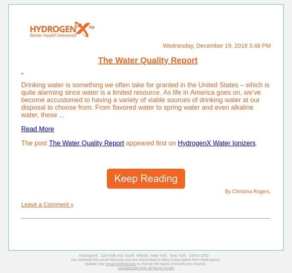 The Water Quality Report