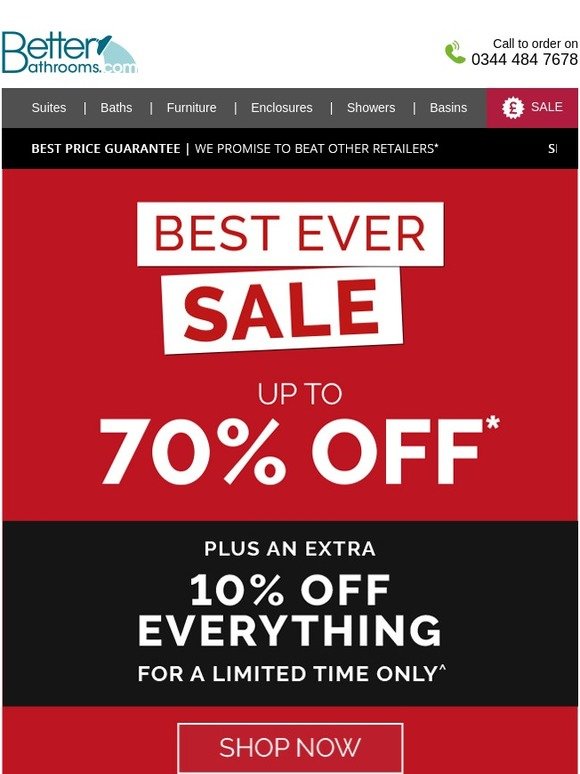 📣 BREAKING 📣 Up To 70% Off + An Extra 10% In Our Best Ever Sale!