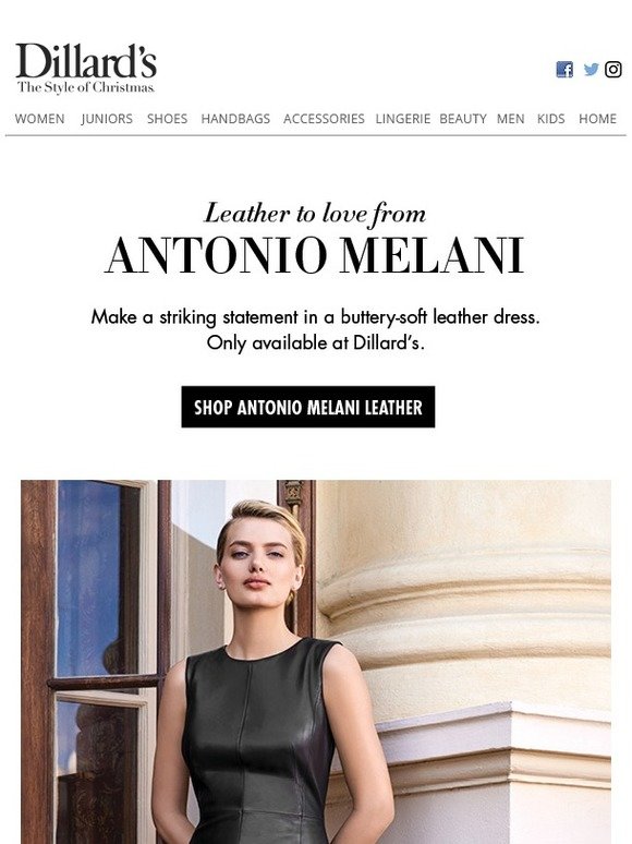 Dillards antonio sale melani leather dresses