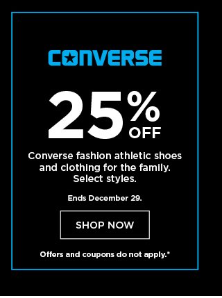 save 25% on Converse. offers and coupons do not apply. shop now.