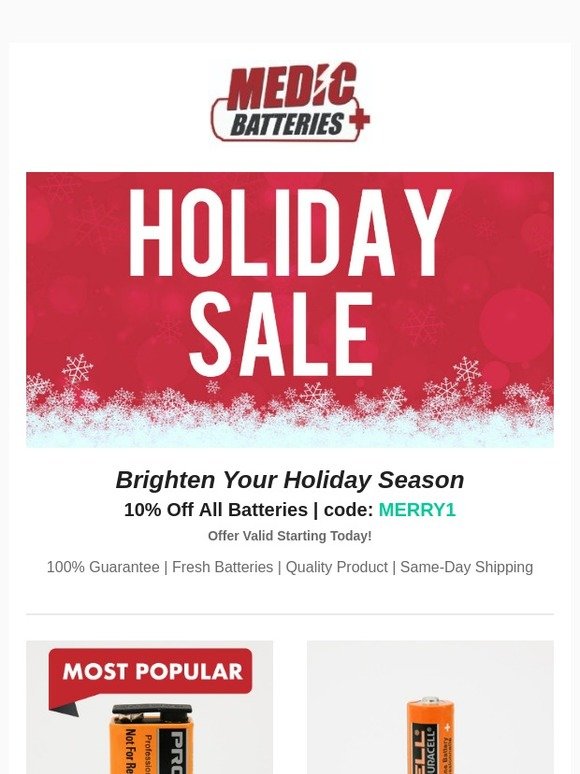 Don't Forget - 10% Off Holiday Sale Starts Today