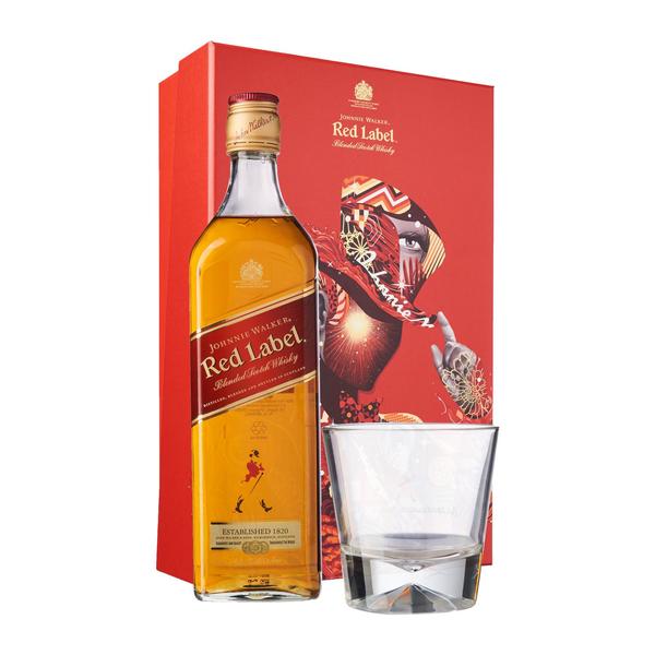 Johnnie Walker Red Label 700ml w/ Gift Box and 1 Glass
