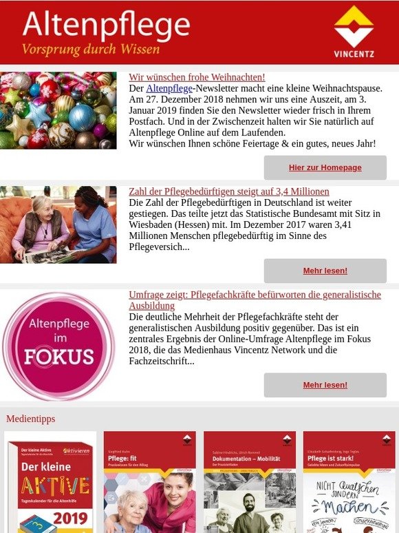 Thema der Woche: Zahl der Pflegebedürftigen steigt auf 3,4 Millionen