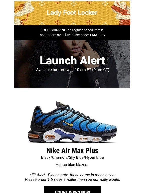 nike air max plus lady foot locker