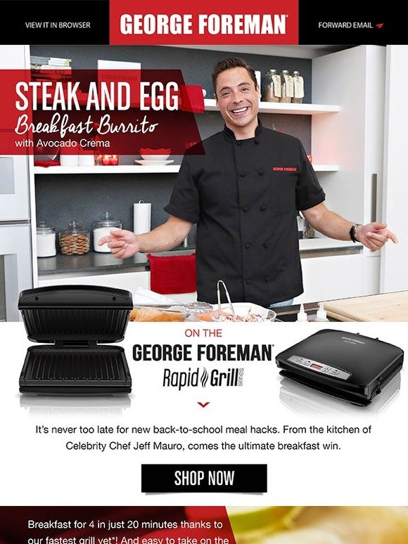 George Foreman Select-a-Temp Smokeless Grill -GRV6090B