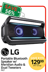 LG Portable Bluetooth Speaker | Save $170 | $129.99 after savings