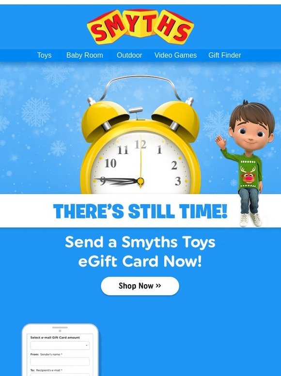Smyths Toys HQ Still looking for the perfect gift? Send an eGift Card