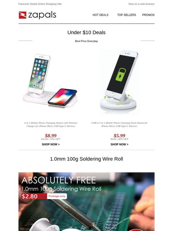 Under $10 to Catch - 3 in 1 Wireless Charger $8.99 Shipped; USB-C to HDMI 4k Adapter $6.99 Shipped and More Down to $2