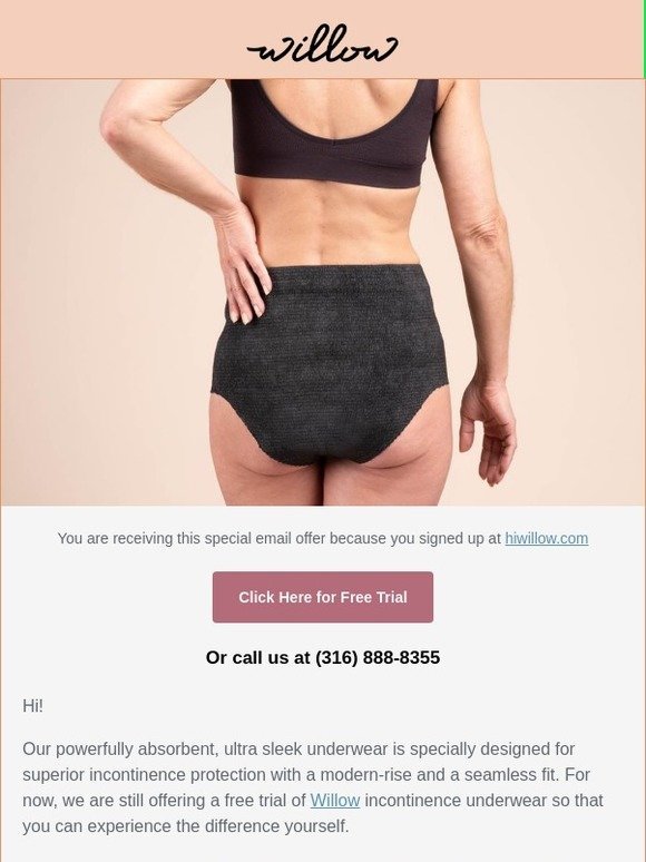 Free Trial of Stylish Incontinence Underwear