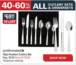 Smith + Nobel 70pc Hudson Cutlery Set