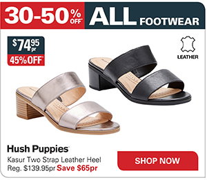Hush Puppies Two Strap Leather Heel