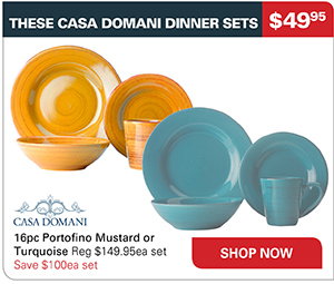 16pc Portofino Mustard or Turquoise