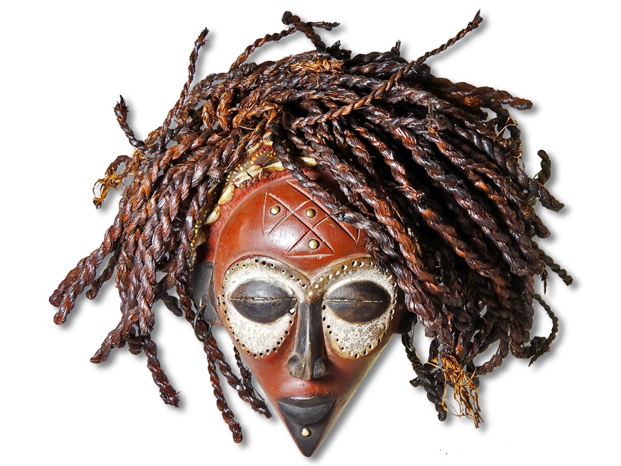 Rastamaske der Chokwe DR Kongo, Congo/ Afrika 30cm