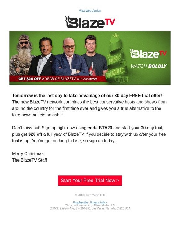 Last Chance to Try the New BlazeTV