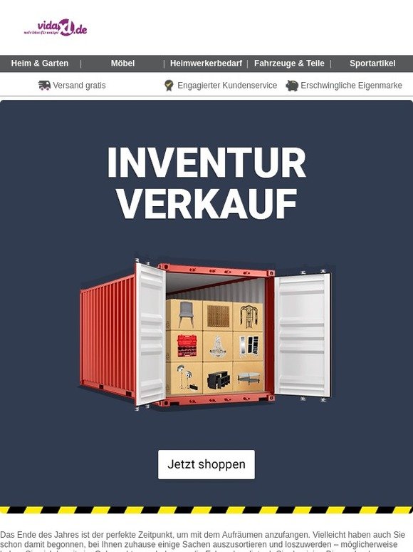 Großer Inventurverkauf! Räum unser Lager leer!