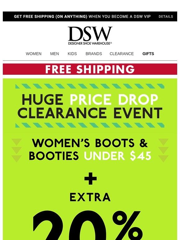 DSW Re That EXTRA 20 OFF instore clearance. Milled