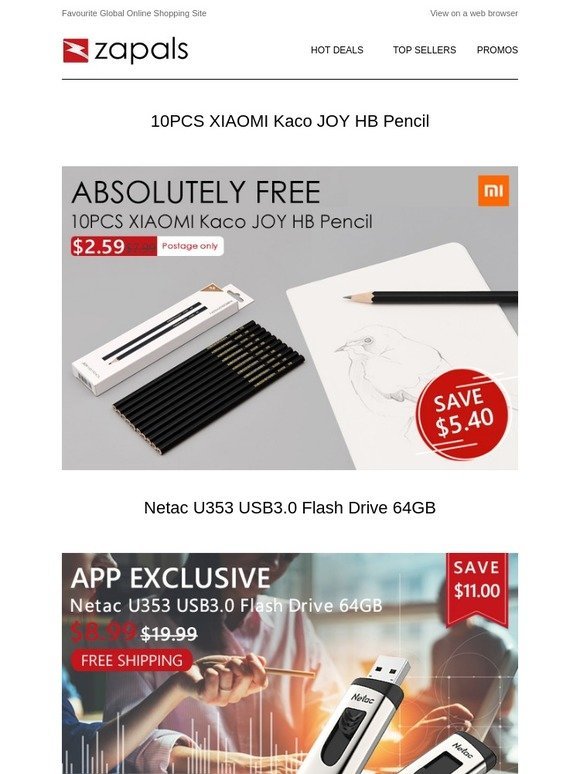 X'mas Sale Day 2 - Xiaomi 10PCS Pencils $2.59; Netac 64GB USB3.0 Drive $8.99; Raspberry Pi 3 Model A+ $31.99