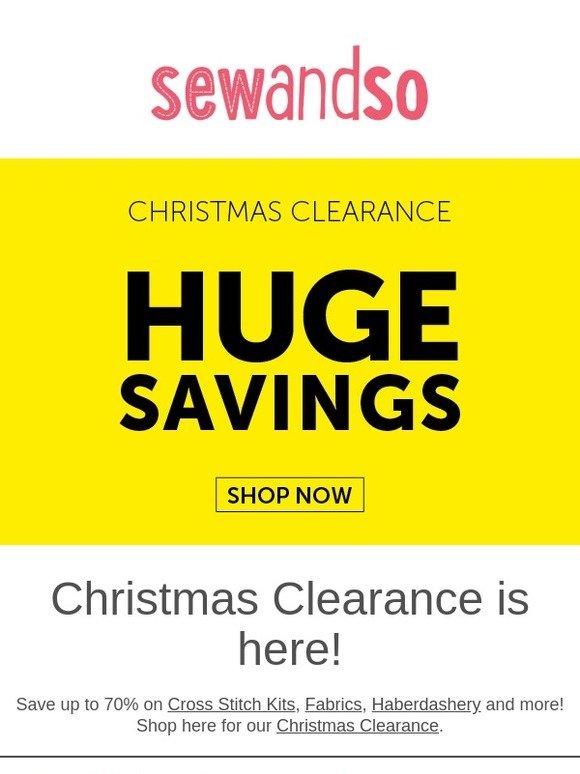 Clearance Sale is now open